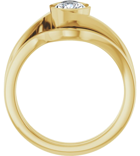 Sužadėtuvių Žiedas „Half-Bezel Solitaire“ 14k yellow gold Pear 8.5mm x 5.5mm (7)