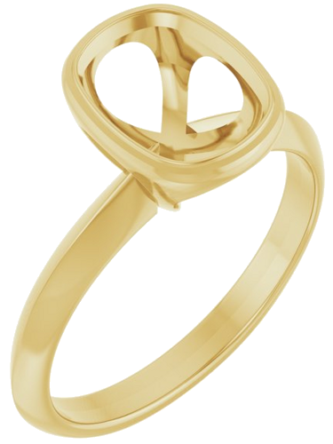 Sužadėtuvių Žiedas „Bezel-Set Solitaire“ 14k yellow gold Elongated Cushion 9mm x 7mm (1)