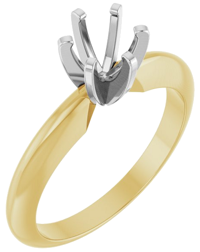 Sužadėtuvių Žiedas „Solitaire“ 14k yellow/white gold Round 5.2mm (1)