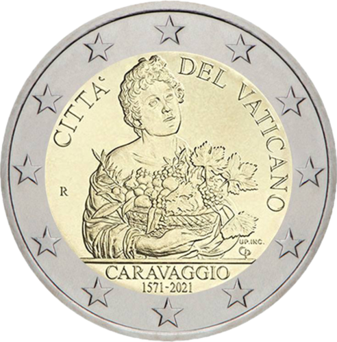 2021 Vatikanas Caravaggio 2 eurų moneta (4)