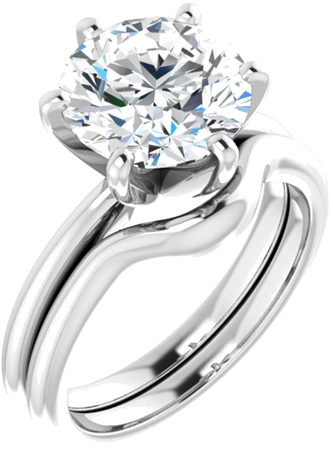 14K White  9.4 mm Round Solitaire Engagement Ring Mounting (6)