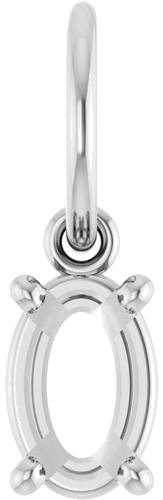 Pakabukas „Solitaire Charm“ 14k white gold Oval 6mm x 4mm (1)