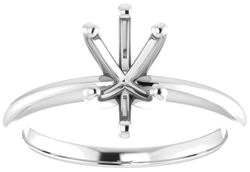 14K White  9x6 mm Pear Solitaire Engagement Ring Mounting (3)