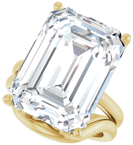 Sužadėtuvių Žiedas „Solitaire Vintage-Inspired Scroll“ 14k yellow gold Emerald 18mm x 13mm (10)