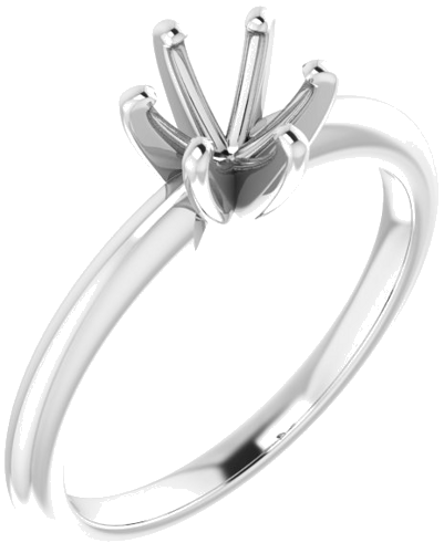 Sužadėtuvių Žiedas „Solitaire“ 585 Baltojo Aukso Round 5.8mm (1)