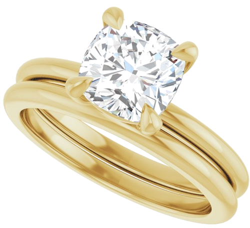 Sužadėtuvių Žiedas „Claw-Prong“ 18k yellow gold Cushion 7mm (10)
