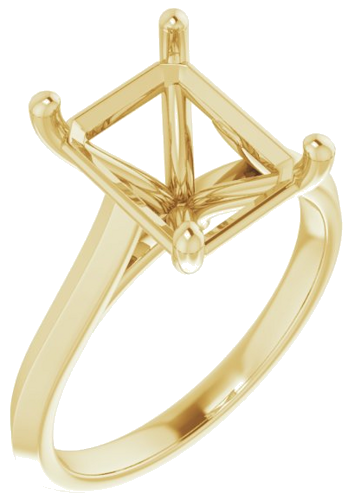 Sužadėtuvių Žiedas „Solitaire“ 417 Geltonojo Aukso Emerald 10mm x 8mm (1)