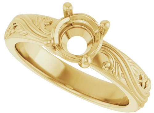 Sužadėtuvių Žiedas „Solitaire Sculptural“ 14k yellow gold Round 6.5mm (5)