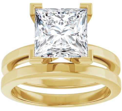 Sužadėtuvių Žiedas 14k yellow gold Square 8mm (8)