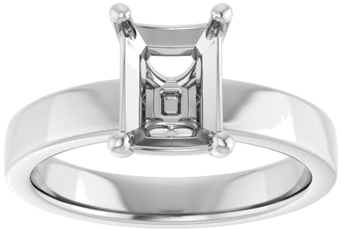 Sužadėtuvių Žiedas „Solitaire“ 14k white gold Emerald 8mm x 6mm (3)