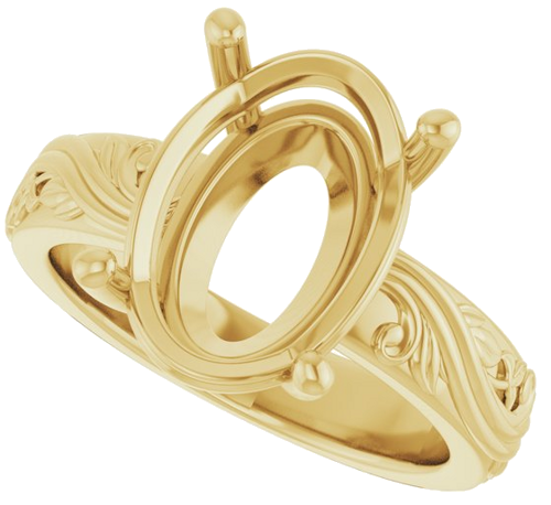Sužadėtuvių Žiedas „Solitaire Sculptural“ 14k yellow gold Oval 14mm x 10mm (5)