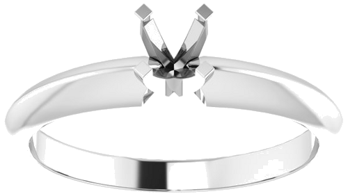 Sužadėtuvių Žiedas „Lightweight Solitaire“ 10k white gold & 14k white gold Round 4mm x 4.1mm (3)