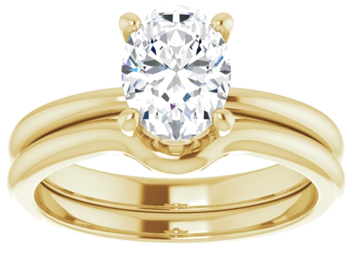 14K Yellow 8x6 mm Oval Solitaire Engagement Ring Mounting (8)