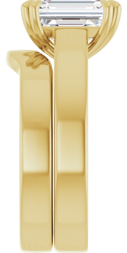 10K Yellow 9x7 mm Emerald Engagement Ring Mounting (9)