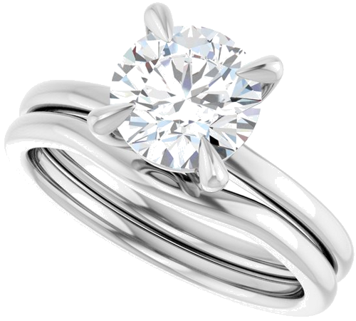 Sužadėtuvių Žiedas 14k white gold Round 7.4mm (10)