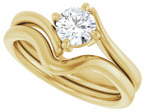 14K Yellow  5.2 mm Round Solitaire Engagement Ring Mounting (10)