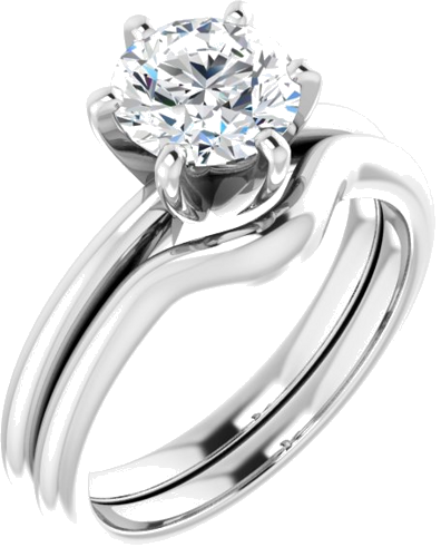 14K White  7 mm Round Solitaire Engagement Ring Mounting (6)