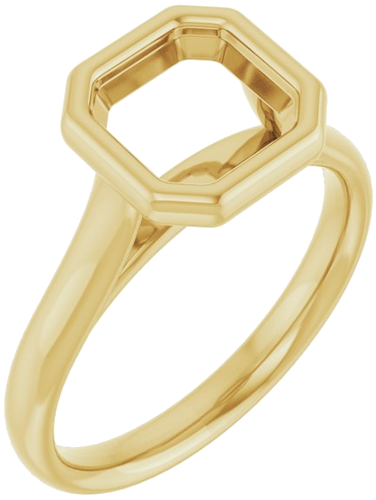 Sužadėtuvių Žiedas „Bezel-Set Solitaire“ 14k yellow gold Asscher 7mm (1)