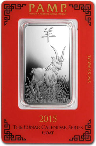 1 oz Sidabro luitas 2015 Ožkos metai Lunar PAMP (1)