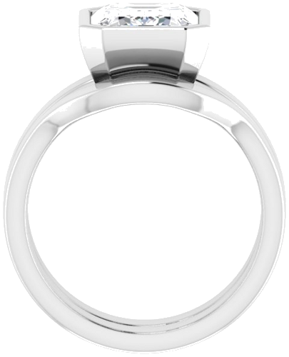 14K White 10x8 mm Emerald Solitaire Engagement Ring Mounting (7)