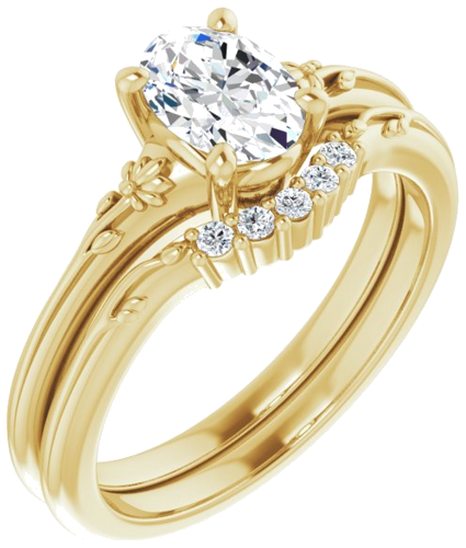 14K Yellow 7x5 mm Oval Solitaire Engagement Ring Mounting (6)