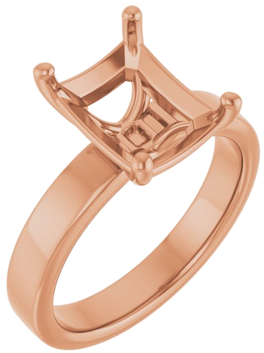 Sužadėtuvių Žiedas „Solitaire“ 14k rose gold Emerald 10mm x 8mm (1)