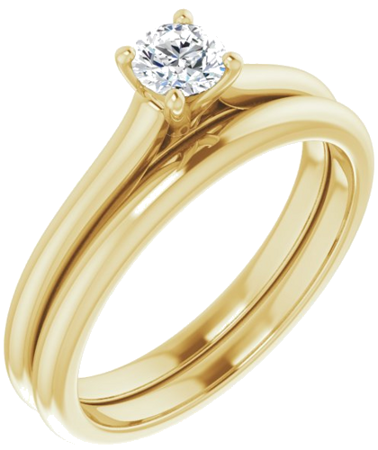 14K Yellow 4.1 mm Round Solitaire Engagement Ring Mounting (6)