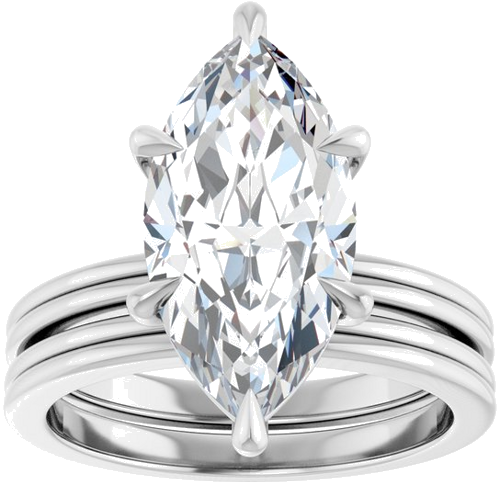 Sužadėtuvių Žiedas „Claw-Prong Solitaire“ 14k white gold Marquise 16mm x 8mm (8)