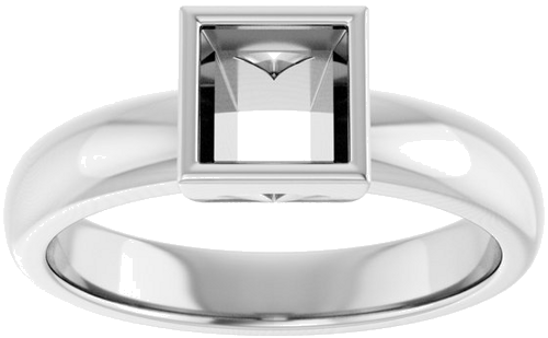 Sužadėtuvių Žiedas „Bezel-Set Solitaire“ 14k white gold Square 5mm (3)
