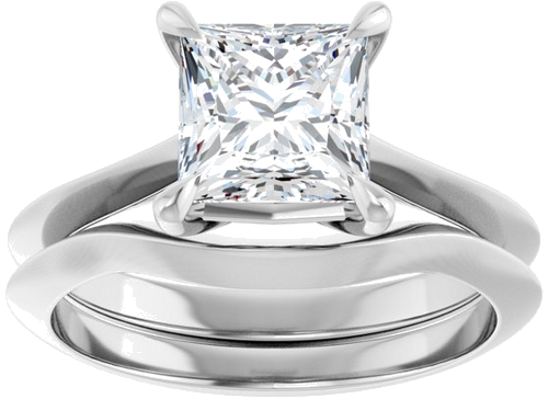 Sužadėtuvių Žiedas „Claw-Prong Solitaire“ 950 Platinos Square 6.5mm (8)