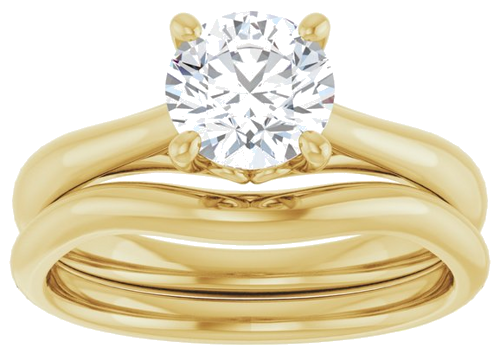 14K Yellow  6.5 mm Round Solitaire Engagement Ring Mounting (8)