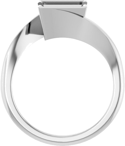 Sužadėtuvių Žiedas „Half-Bezel Solitaire“ 14k white gold Square 7mm (2)