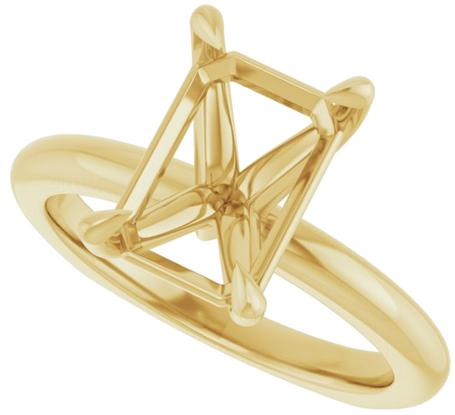 Sužadėtuvių Žiedas „Claw-Prong Euro Shank“ 14k yellow gold Emerald 10mm x 7mm (5)
