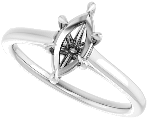 Sužadėtuvių Žiedas „Claw-Pong“ 14k white gold Marquise 9mm x 4.5mm (5)