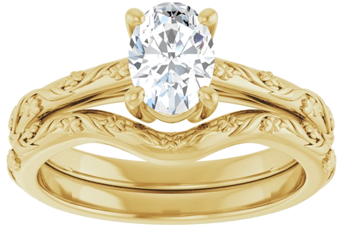 Sužadėtuvių Žiedas „Solitaire“ 585 Geltonojo Aukso Oval 7mm x 5mm (8)