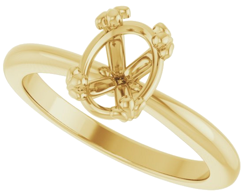 Sužadėtuvių Žiedas „Solitaire“ 14k yellow gold Oval 8mm x 6mm (5)