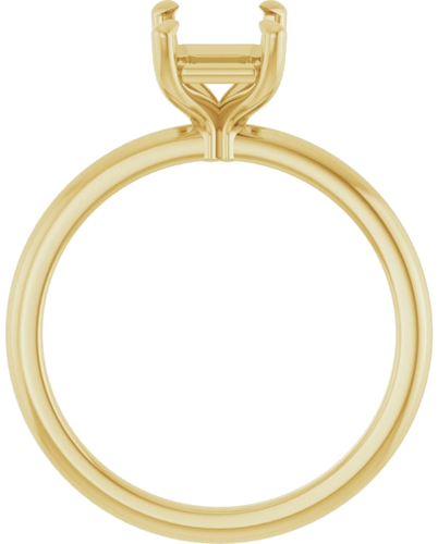 14K Yellow 8x6 mm Emerald Solitaire Engagement Ring Mounting (2)