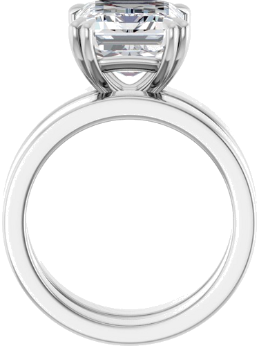 Sužadėtuvių Žiedas „Double Claw-Prong Solitaire“ 14k white gold Emerald 11mm x 9mm (7)