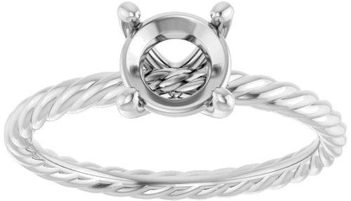 Sužadėtuvių Žiedas „Solitaire“ 585 Baltojo Aukso Round 6.5mm (3)