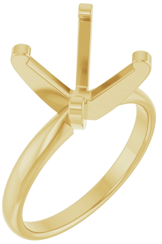 14K Yellow 8 x 8 mm Square Solitaire Engagement Ring Mounting (1)