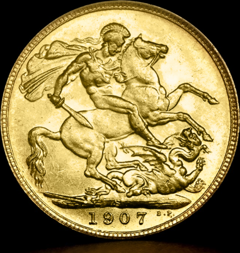 Soverenas Edward VII Didžioji Britanija auksinė moneta (4)