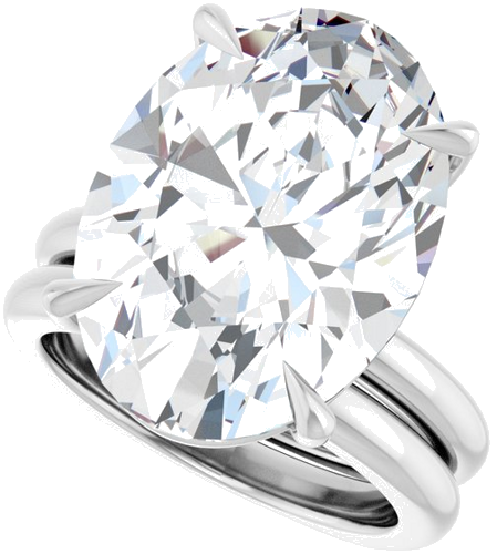 Sužadėtuvių Žiedas „Claw-Prong Euro Shank“ 14k white gold Oval 18mm x 13mm (10)