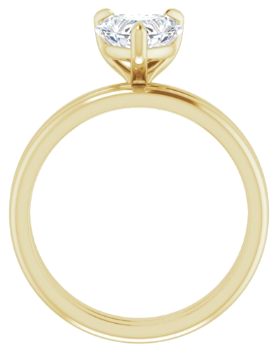 Sužadėtuvių Žiedas „Solitaire“ 14k yellow gold Heart 7mm (7)