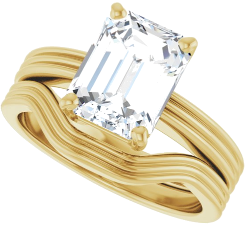 14K Yellow  9x7 mm Emerald Solitaire Engagement Ring Mounting (10)