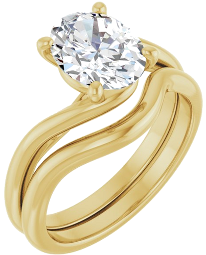 Sužadėtuvių Žiedas „Bypass“ 14k yellow gold Oval 9mm x 7mm (6)