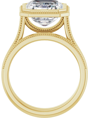 Sužadėtuvių Žiedas „Bezel-Set Solitaire“ 10k yellow gold Emerald 11mm x 9mm (7)