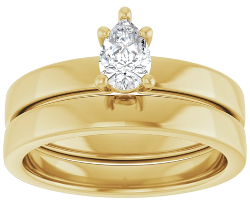 Sužadėtuvių Žiedas „Solitaire“ 14k yellow gold Pear 6mm x 4mm (8)