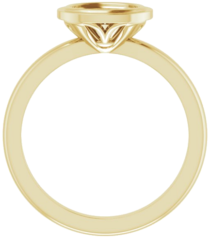 Sužadėtuvių Žiedas „Bezel-Set Solitaire“ 585 Geltonojo Aukso Oval 7mm x 5mm (2)