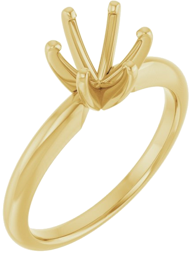 14K Yellow 7 mm Round 6-Prong Solitaire Ring Mounting (1)