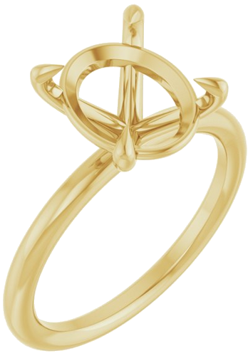 Sužadėtuvių Žiedas „Claw-Prong Solitaire“ 14k yellow gold Oval 11mm x 9mm (1)